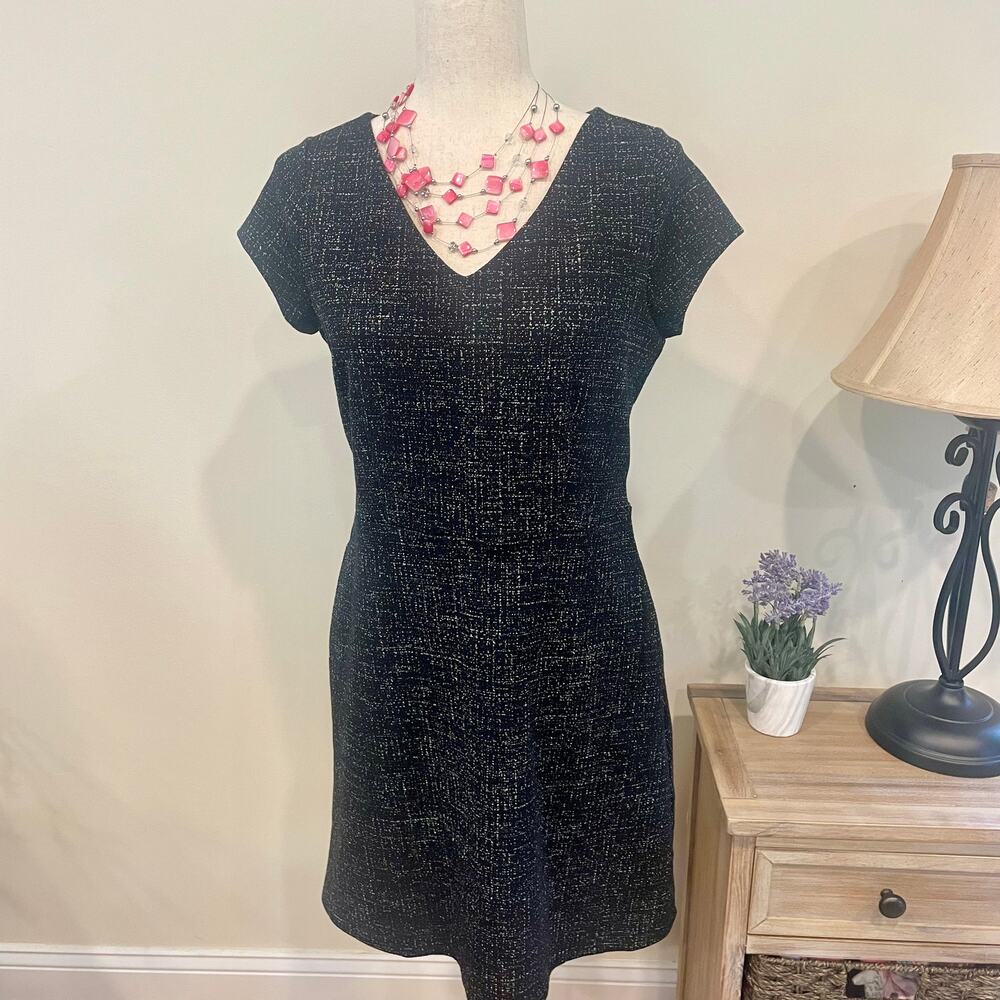 Loft Petite V-Neck Tie Back Short Sleeve Dress Sz 8P